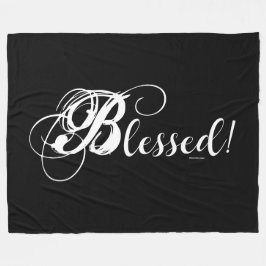 Gesegnet! Fleece-Decke (Schwarz/Weiß) Fleecedecke