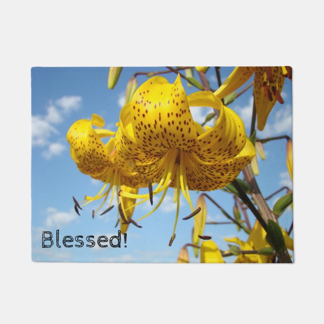 Gesegnet! Fußmatten Geschenke Lily Blumen Türmatte (Vorderseite)