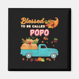 Gesegnet, genannt Popo Pumpkin Truck Thanksgivi Magnet