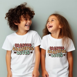 "Gesegnet Grateful Loved" Kinder Shirt, Erntedank T-Shirt