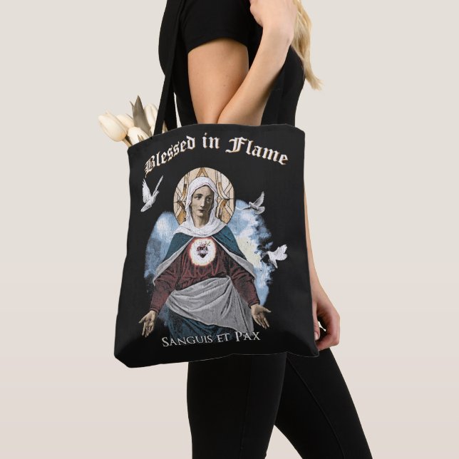 Gesegnet in Flammen - Gotisches Design Tasche (Von Nahem)