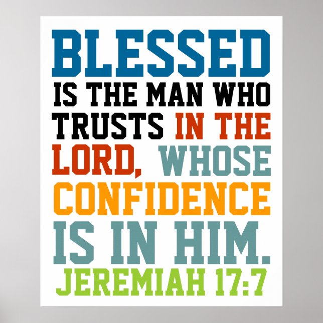 Gesegnet ist der Mann Bibel Vers Jeremiah 17:7 Poster (Vorne)