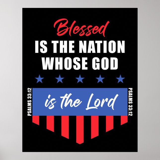 Gesegnet ist die Nation - Christlich Patriotic USA Poster (Vorne)