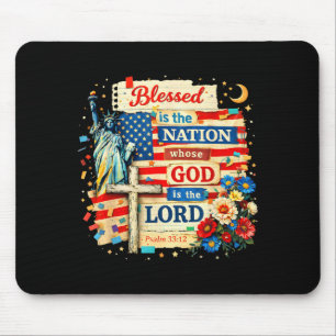Gesegnet ist die Nation, Gott ist Herr patriotisch Mousepad