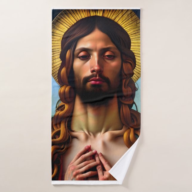 Gesegnet Jesus Jungfrau Mary and Angel Badhandtuch Set (Badehandtuch)