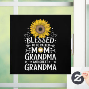 Gesegnet, Mama Oma Great Sunflower genannt zu werd Fensteraufkleber