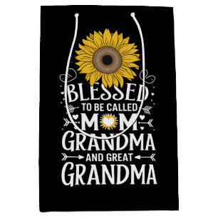 Gesegnet, Mama Oma Great Sunflower genannt zu werd Mittlere Geschenktüte
