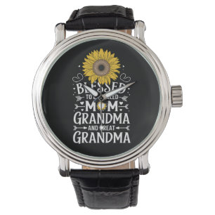 Gesegnet, Mama Oma Große Sonnenblume genannt zu we Armbanduhr