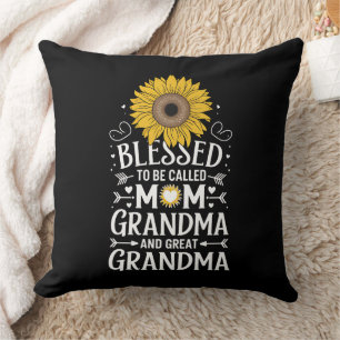 Gesegnet, Mama Oma Große Sonnenblume genannt zu we Kissen