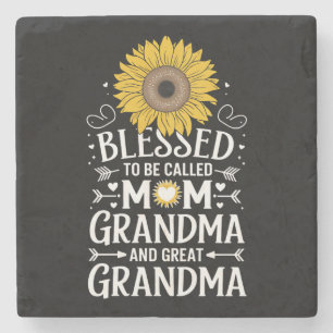 Gesegnet, Mama Oma Große Sonnenblume genannt zu we Steinuntersetzer