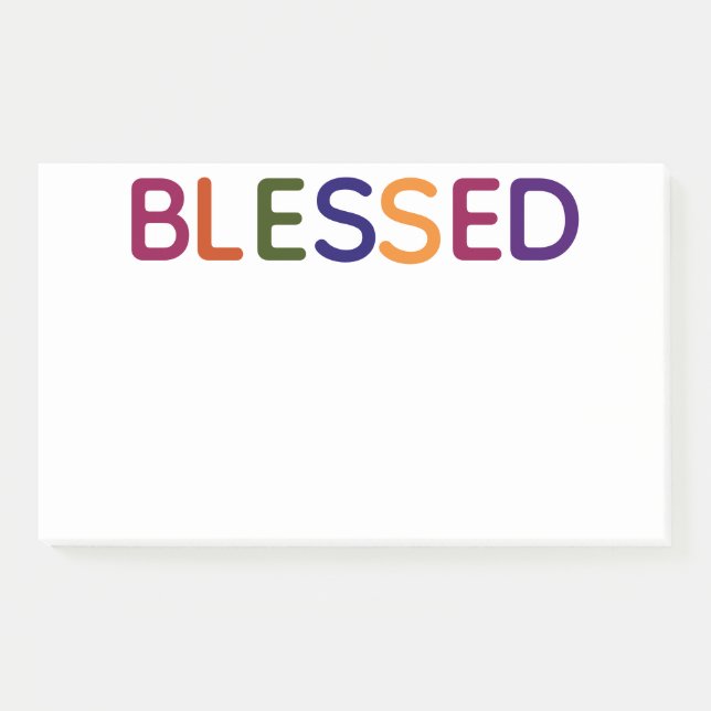 Gesegnet mehrfarbig 10 x 6 post-it klebezettel (Vorderseite)