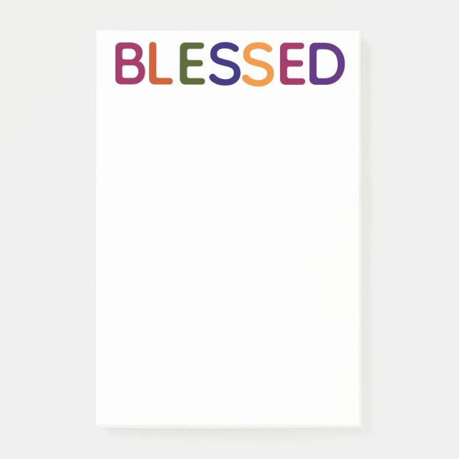 Gesegnet, mehrfarbig, 4 x 6 post-it klebezettel (Vorderseite)