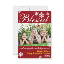 Gesegnet & Merry Red Snowflakes - 3x5 Weihnachtska