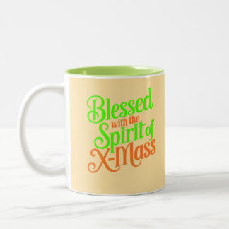 Gesegnet mit dem Geist der digitalen Kunst der X-M Zweifarbige Tasse