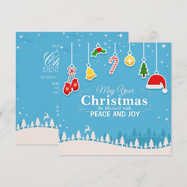 Gesegnet mit Frieden und Freude Weihnachten Party  Einladung (Vorne/Hinten)