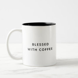 Gesegnet mit Kaffee Niedlich Breakfast Kaffee Tass Zweifarbige Tasse