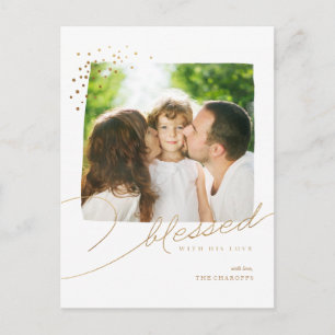 Gesegnet mit seiner Liebe - Weihnachts-Postkarte Feiertagspostkarte