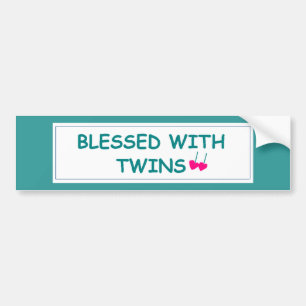 Gesegnet mit Twins Two Hearts Autoaufkleber
