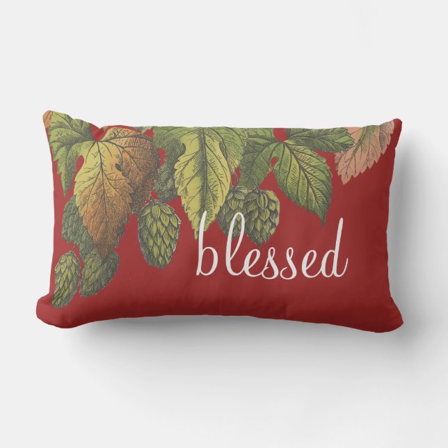 Gesegnet Moderne Vintage Blume von Auburn Red Lendenkissen (Vorderseite)