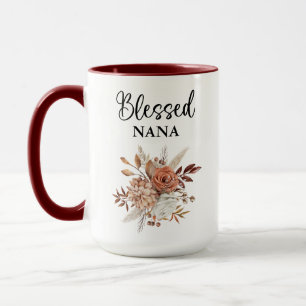 Gesegnet Nana   Psalm 127:3   Fall Floral Tasse