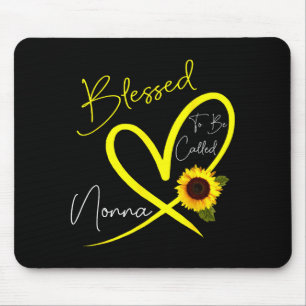 Gesegnet 'Nonna Sonnenblumen-Herz-Mutter' genannt Mousepad