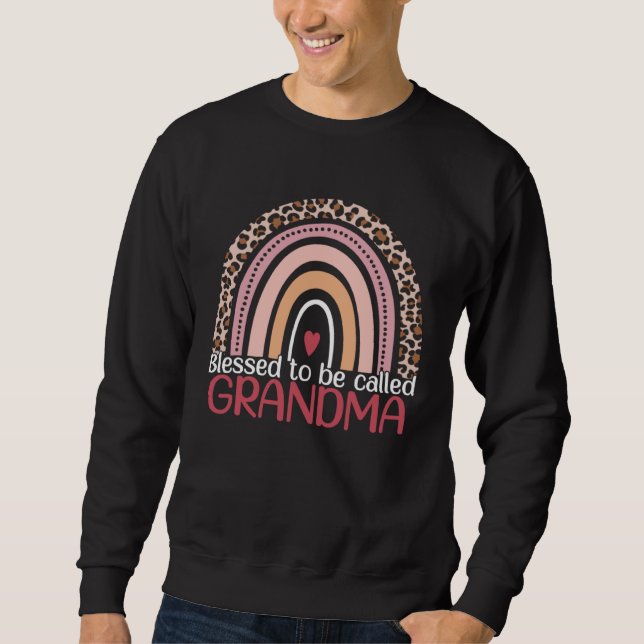 Gesegnet, Oma Rainbow Leopard Mama genannt zu werd Sweatshirt (Vorderseite)