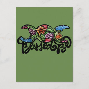 "Gesegnet sei" Dreifache Mondblüte Postkarte