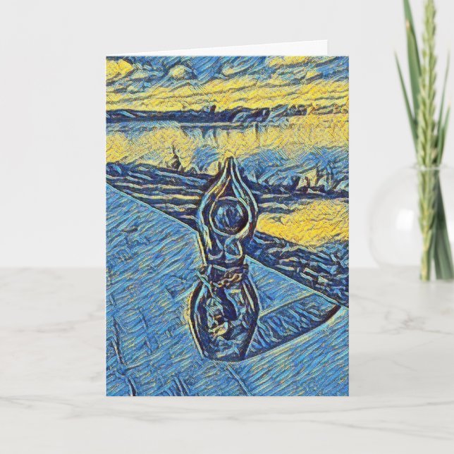 Gesegnet sei Göttin am Fluss Feiertagskarte (Vorderseite)