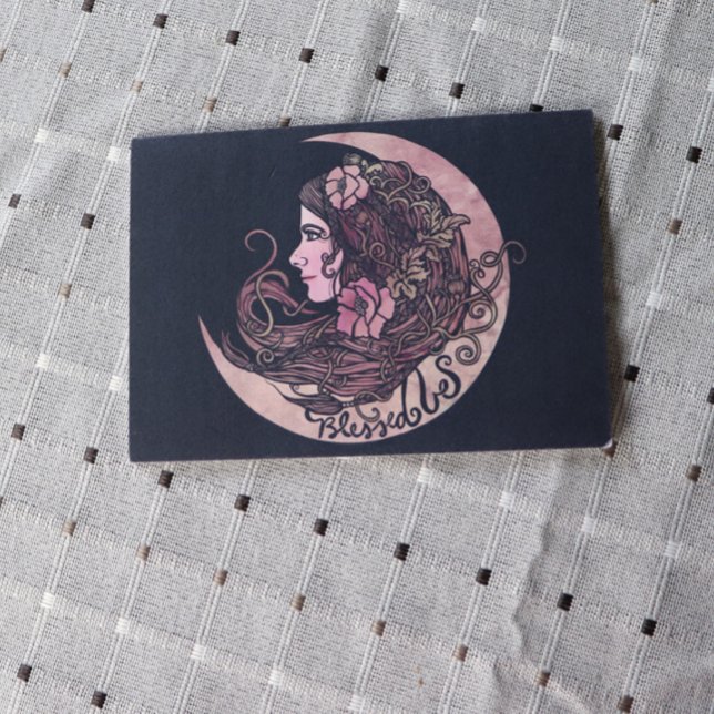 Gesegnet sei Moon Goddess Pagan Art Postkarte (Von Creator hochgeladen)