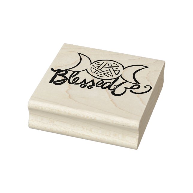 Gesegnet sei Pagan Triple Moon Pentagramm Gummistempel (Stempel)
