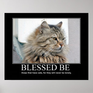 Gesegnet seien Sie. Katzen-Liebhaber-Grafik Poster