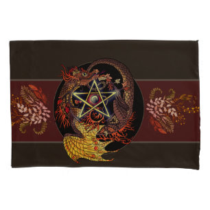 Gesegnet sein Jugendstil Pentagramm Dragon Kissenbezug