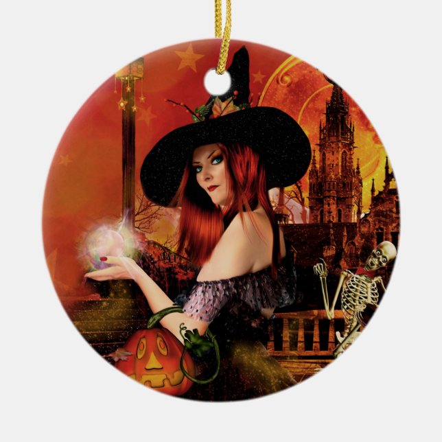 Gesegnet sein magische Nacht Hexe Ornament (Vorne)