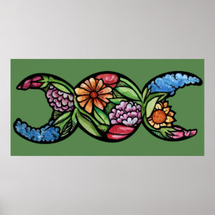 "Gesegnet sein" Triple Moon Bloom Poster