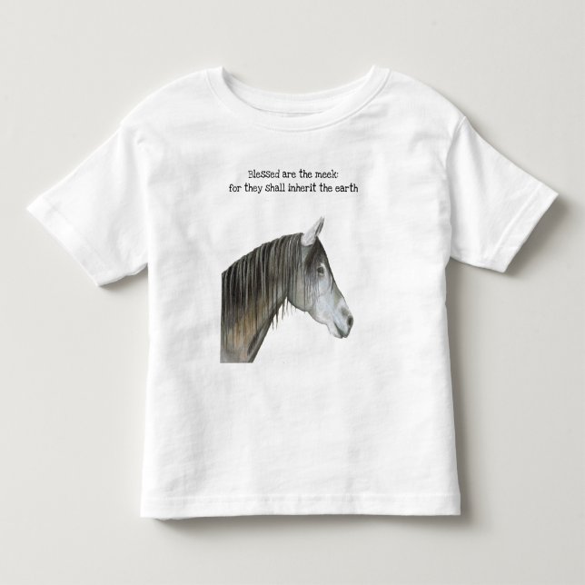 Gesegnet sind die Meek Horse Kleinkind T - Shirt (Vorderseite)