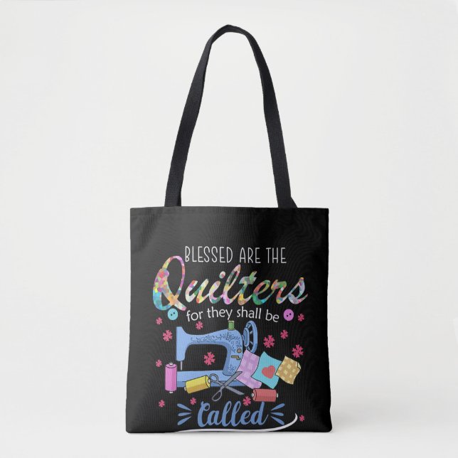 Gesegnet sind die Quilter für sie müssen Piecemeak Tasche (Vorderseite)