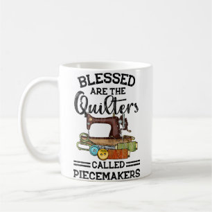 Gesegnet sind die Quilter Lustige Stickerei Nähen  Kaffeetasse