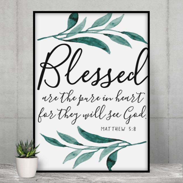 Gesegnet sind die reinen Heart Scripting Print Poster (Von Creator hochgeladen)