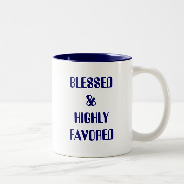 GESEGNET U. IN HOHEM GRADE BEVORZUGT ZWEIFARBIGE TASSE (Rechts)