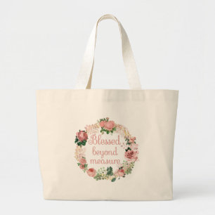 Gesegnet über alle Maßen/Blush-Rosa-Blumenstrauß Jumbo Stoffbeutel