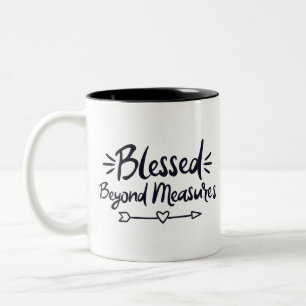 Gesegnet über Maßnahmen Evangelische Redewendungen Zweifarbige Tasse