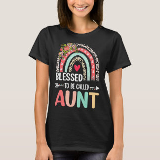 Gesegnet, um Tante Leopard Rainbow Mother genannt  T-Shirt