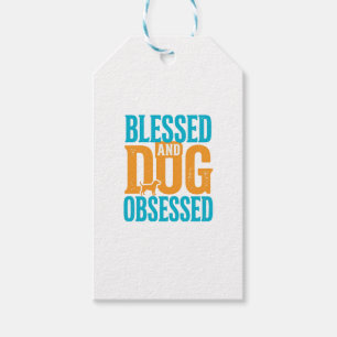 Gesegnet und hundebesessen Retro-Hundeliebhaber-De Geschenkanhänger