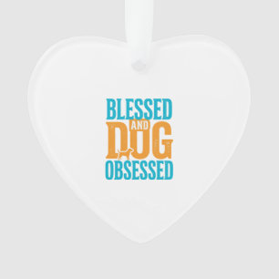 Gesegnet und hundebesessen Retro-Hundeliebhaber-De Ornament