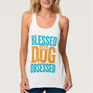 Gesegnet und hundebesessen Retro-Hundeliebhaber-De Tank Top