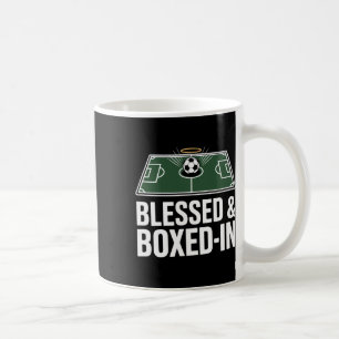 Gesegnet und in einem Fußballfeld mit Halo eingesc Kaffeetasse