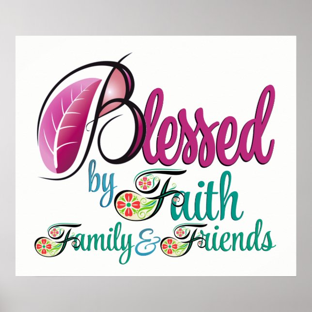Gesegnet von Familie Faith Poster (Vorne)