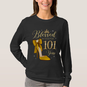 Gesegnet von Gott für 101 Jahre alt 101. Geburtsta T-Shirt