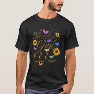 gesegnet von Gott für 33 Jahre Schmetterling Sonne T-Shirt