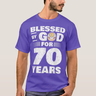 Gesegnet von Gott für 70 Jahre 70. Geburtstag T-Shirt